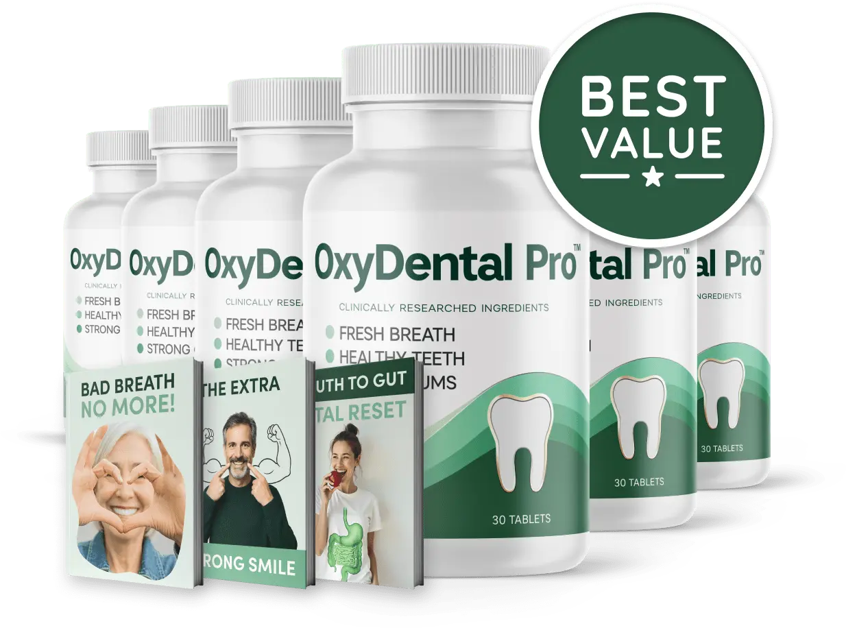 OxyDental Pro 6-bottle Best Value package with 3 free digital bonuses